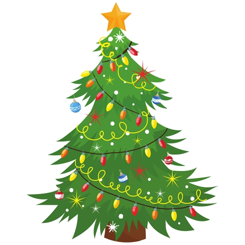 Christmas Decoration Decorated Christmas Tree Sticker